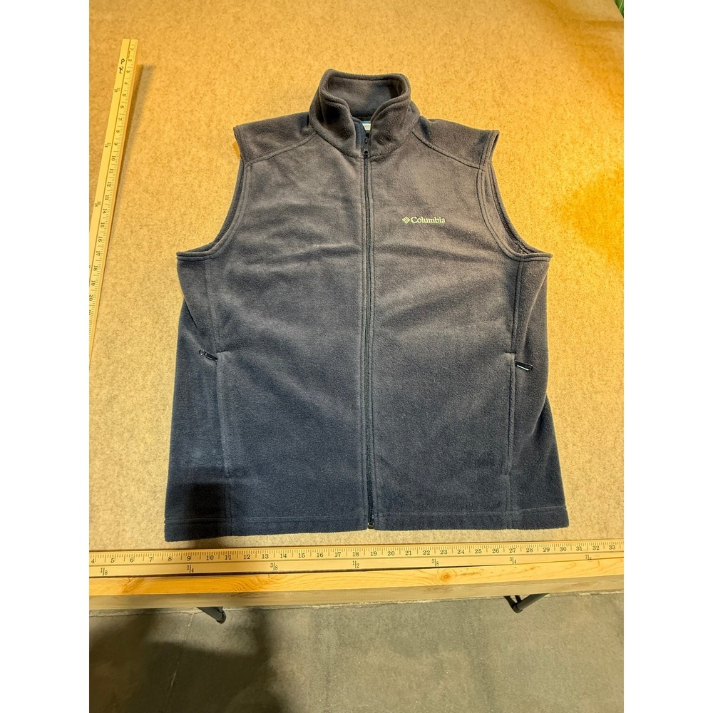 Columbia Mens Steens Mountain Fleece Vest Gray Full Zip Jacket Large T0085